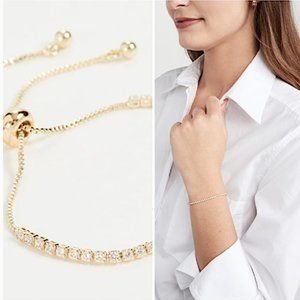 Anthropologie Gold Cubic Zirconia Tennis Bracelet
